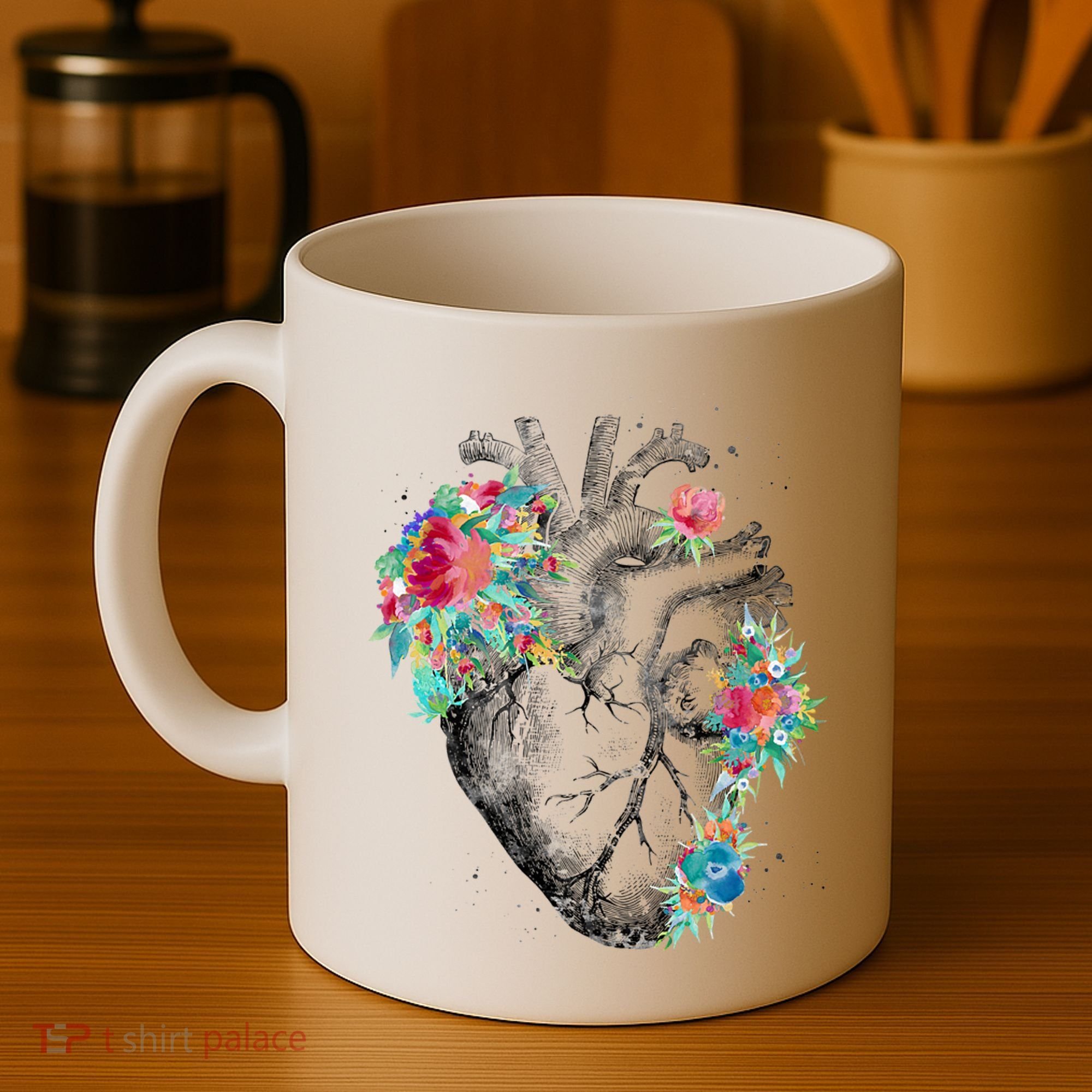 Anatomical Flower Heart Coffee Mug