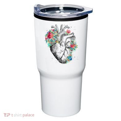 Anatomical Flower Heart Tumbler