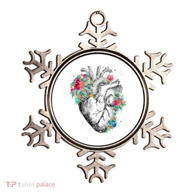 Anatomical Flower Heart Ornament