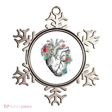 Anatomical Flower Heart Ornament