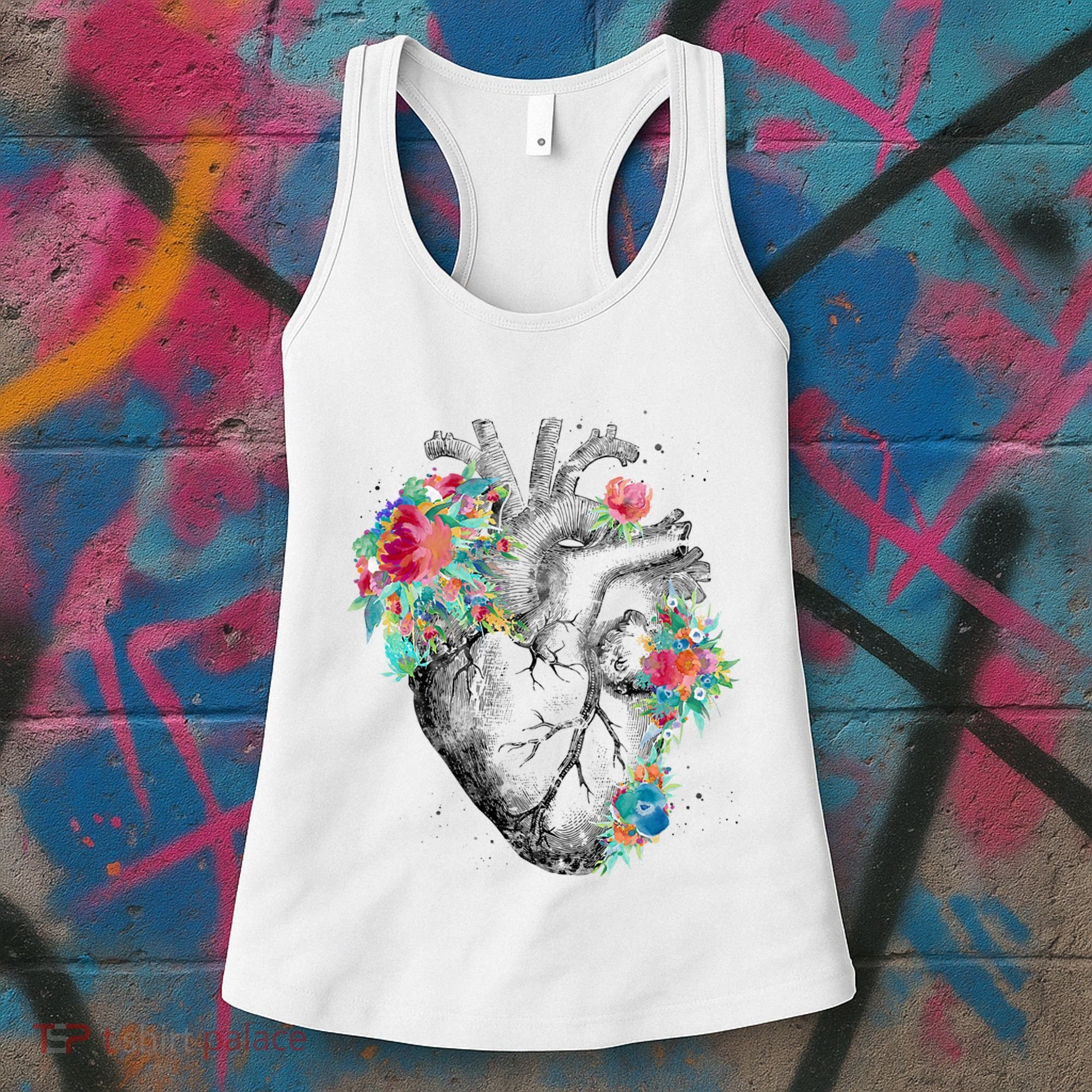 Anatomical Flower Heart Women's Tank Top