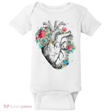 Anatomical Flower Heart Baby Bodysuit