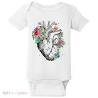 Anatomical Flower Heart Baby Bodysuit thumb 0