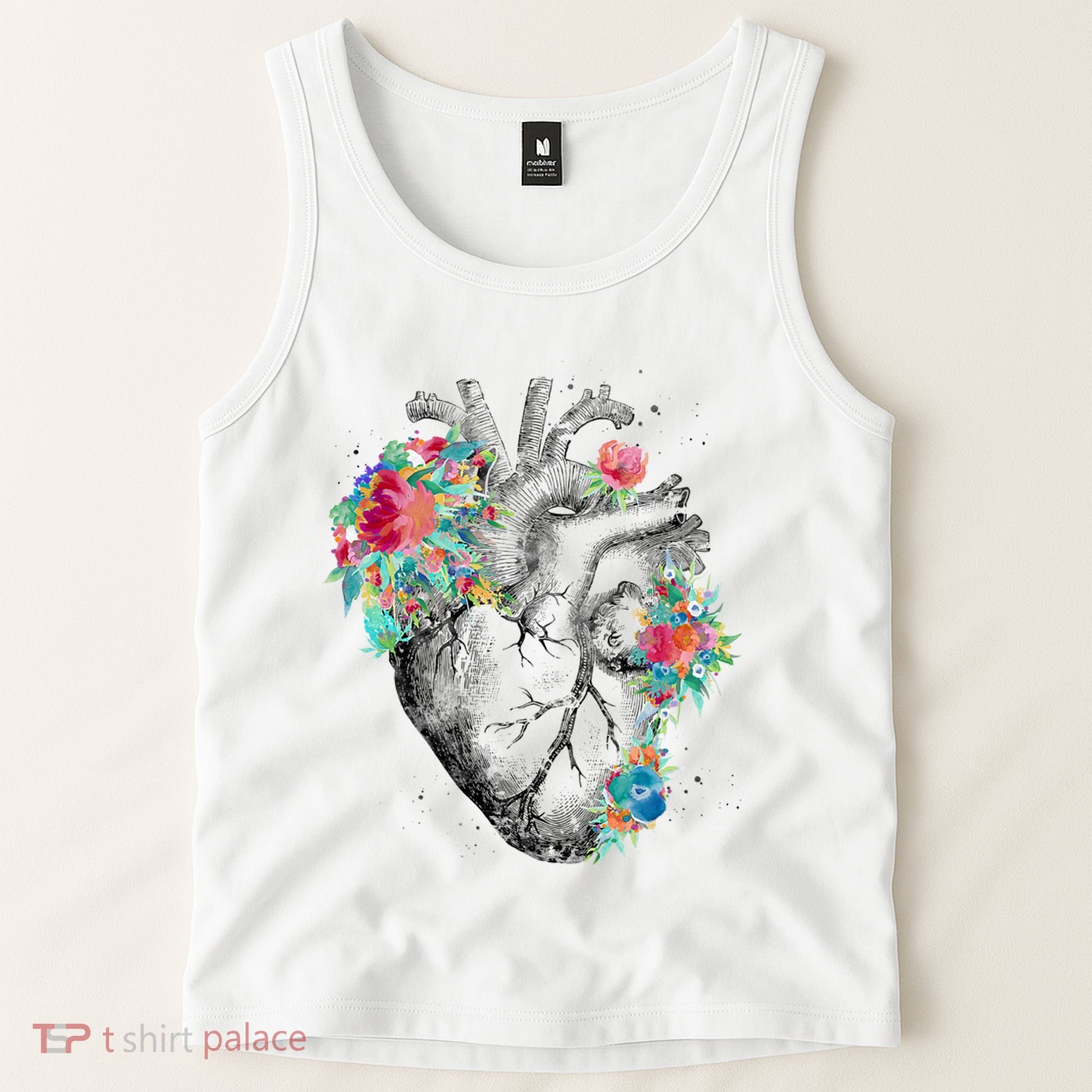 Anatomical Flower Heart Tank Top