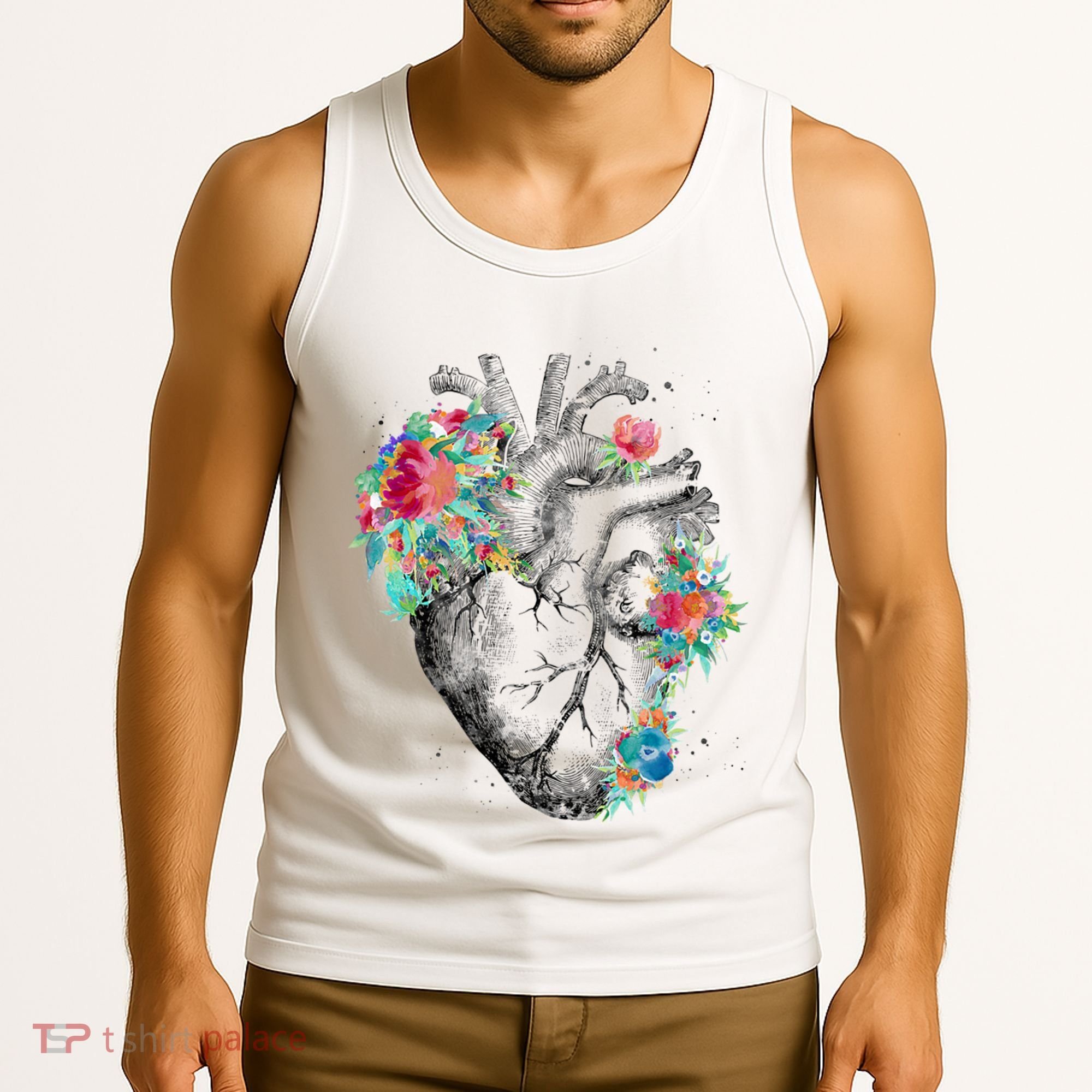 Anatomical Flower Heart Tank Top