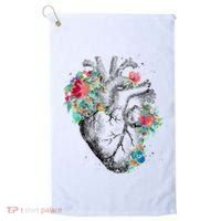 Anatomical Flower Heart Golf Towel thumb 0