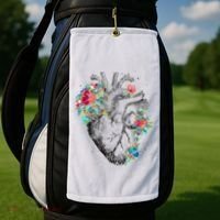 Anatomical Flower Heart Golf Towel thumb 2