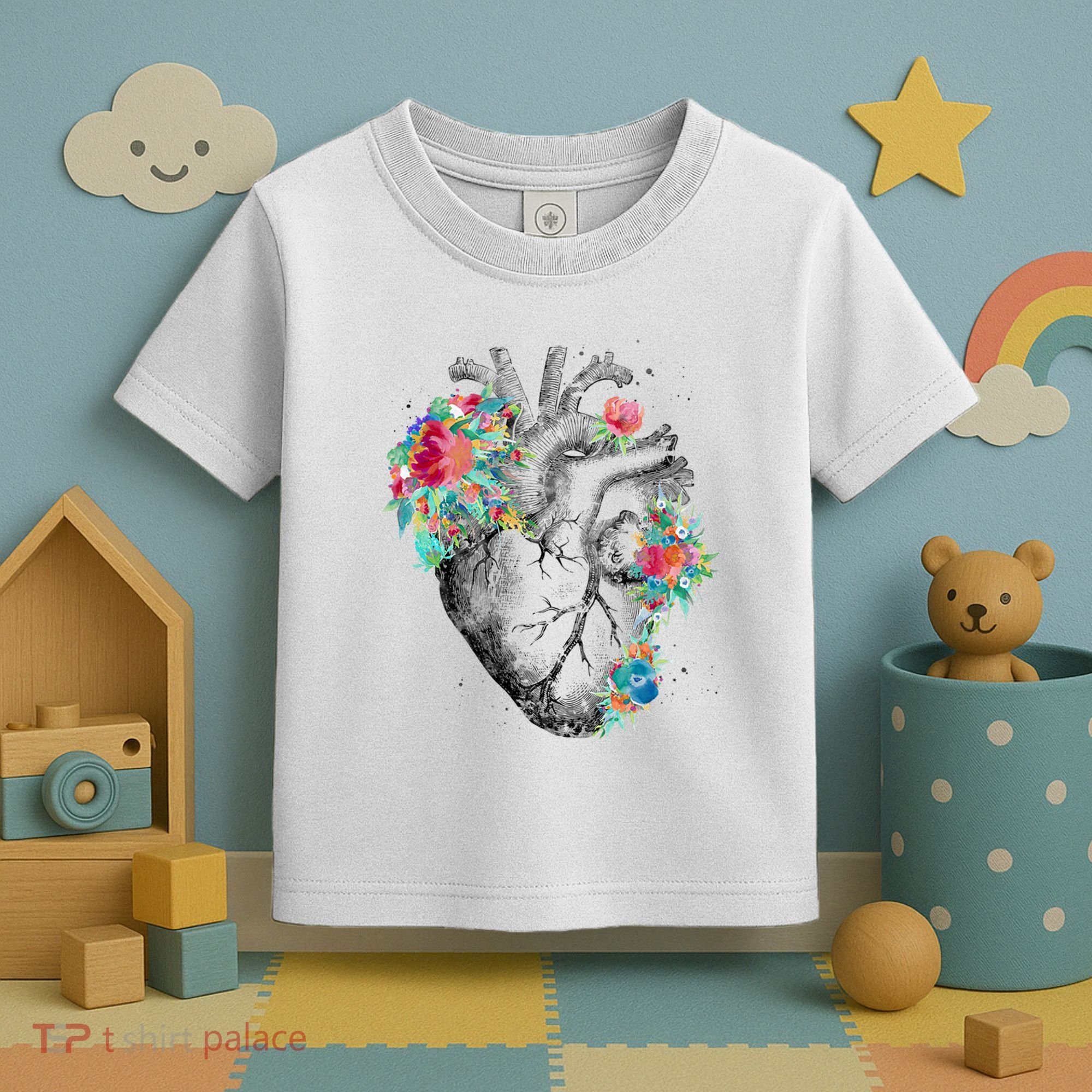 Anatomical Flower Heart Toddler T-Shirt
