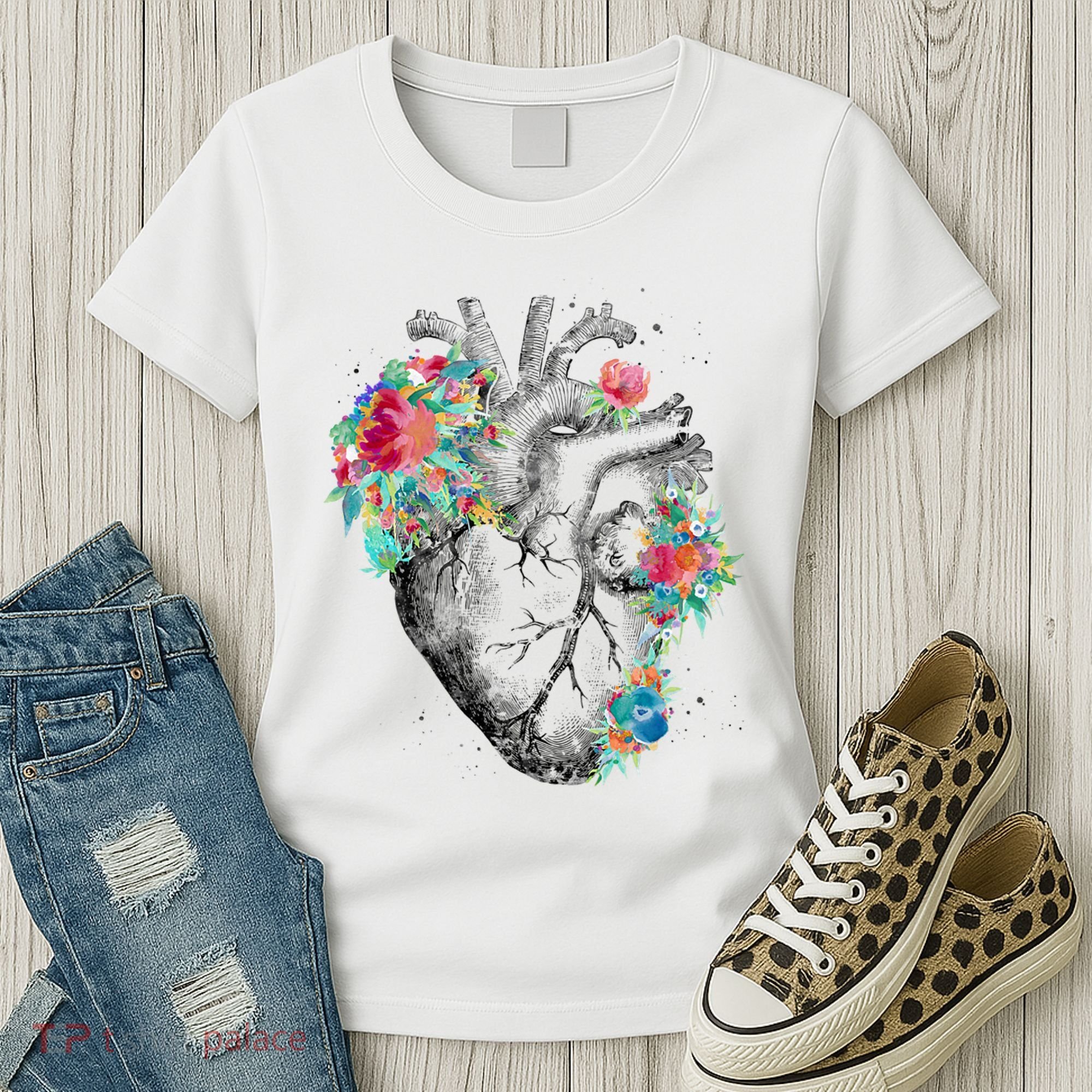 Anatomical Flower Heart Women's T-Shirt
