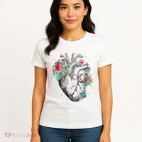 Anatomical Flower Heart Women's T-Shirt thumb 4