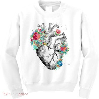 Anatomical Flower Heart Kids Sweatshirt