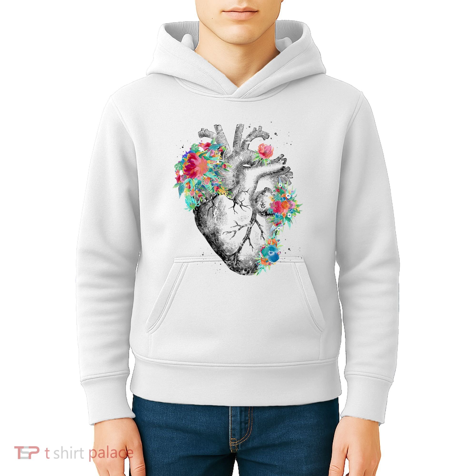 Anatomical Flower Heart Kids Hoodie