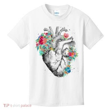 Anatomical Flower Heart Kids T-Shirt