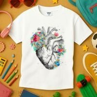 Anatomical Flower Heart Kids T-Shirt thumb 3