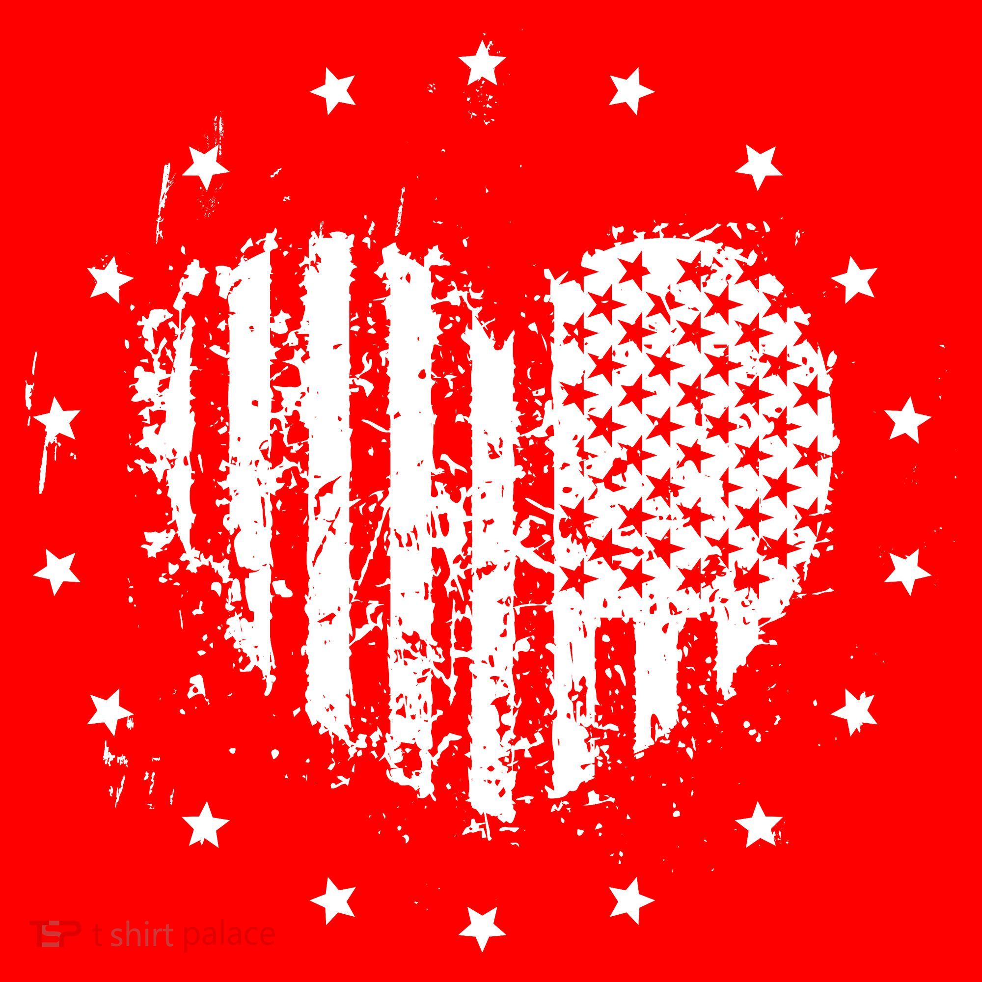 American Flag Heart 4th Of July Patriotic Love USA T-Shirt