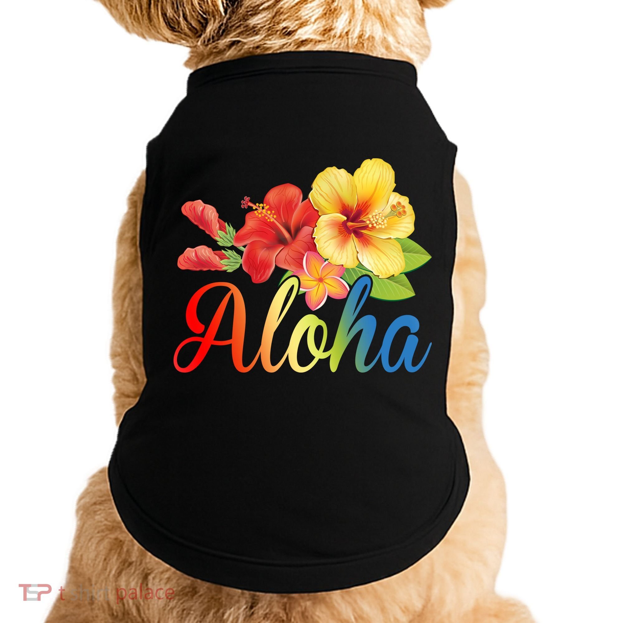 Aloha Floral Hawaiian Tropical Doggie Tank