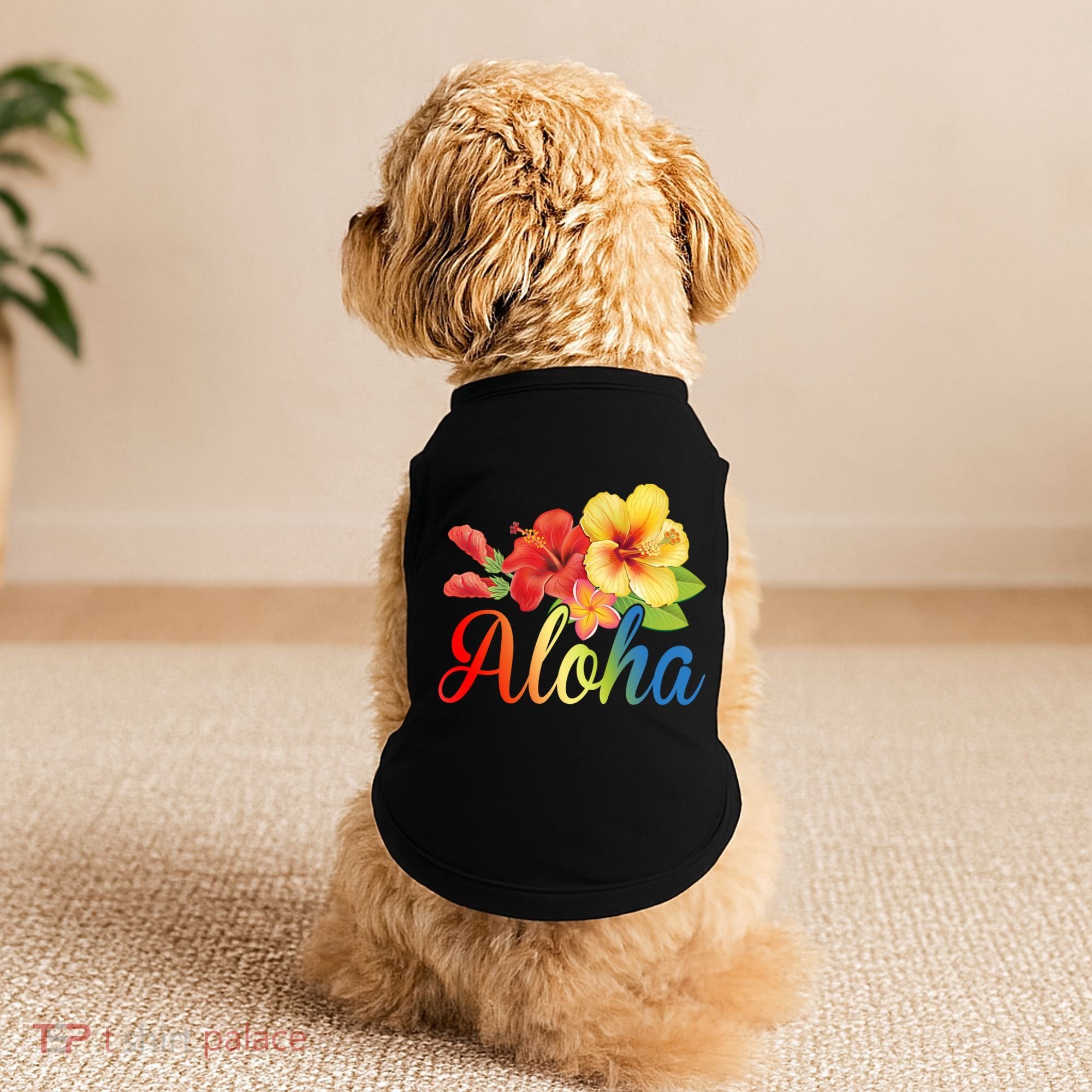 Aloha Floral Hawaiian Tropical Doggie Tank