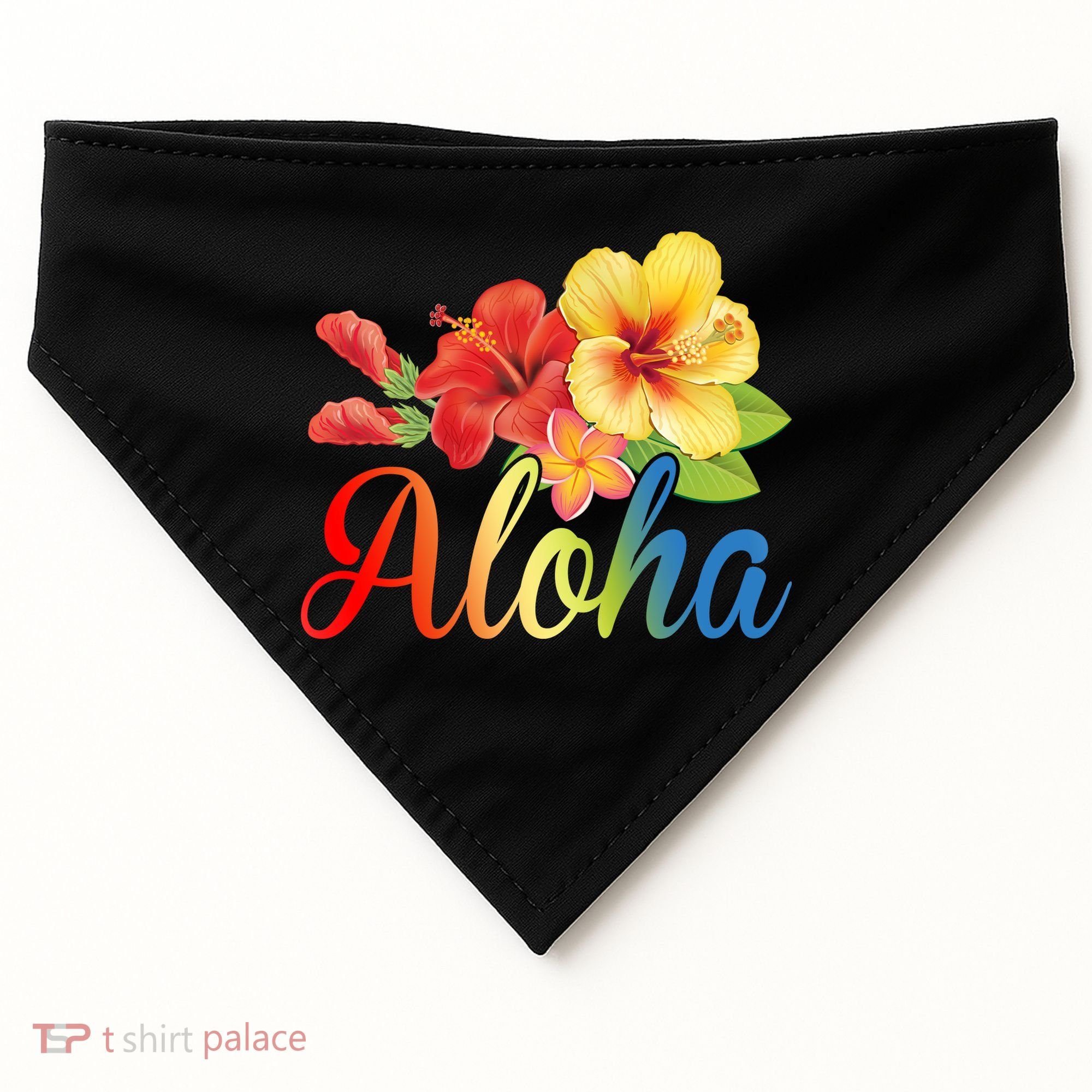 Aloha Floral Hawaiian Tropical USA-Made Doggie Bandana