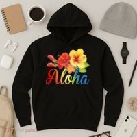 Aloha Floral Hawaiian Tropical Hoodie thumb 3
