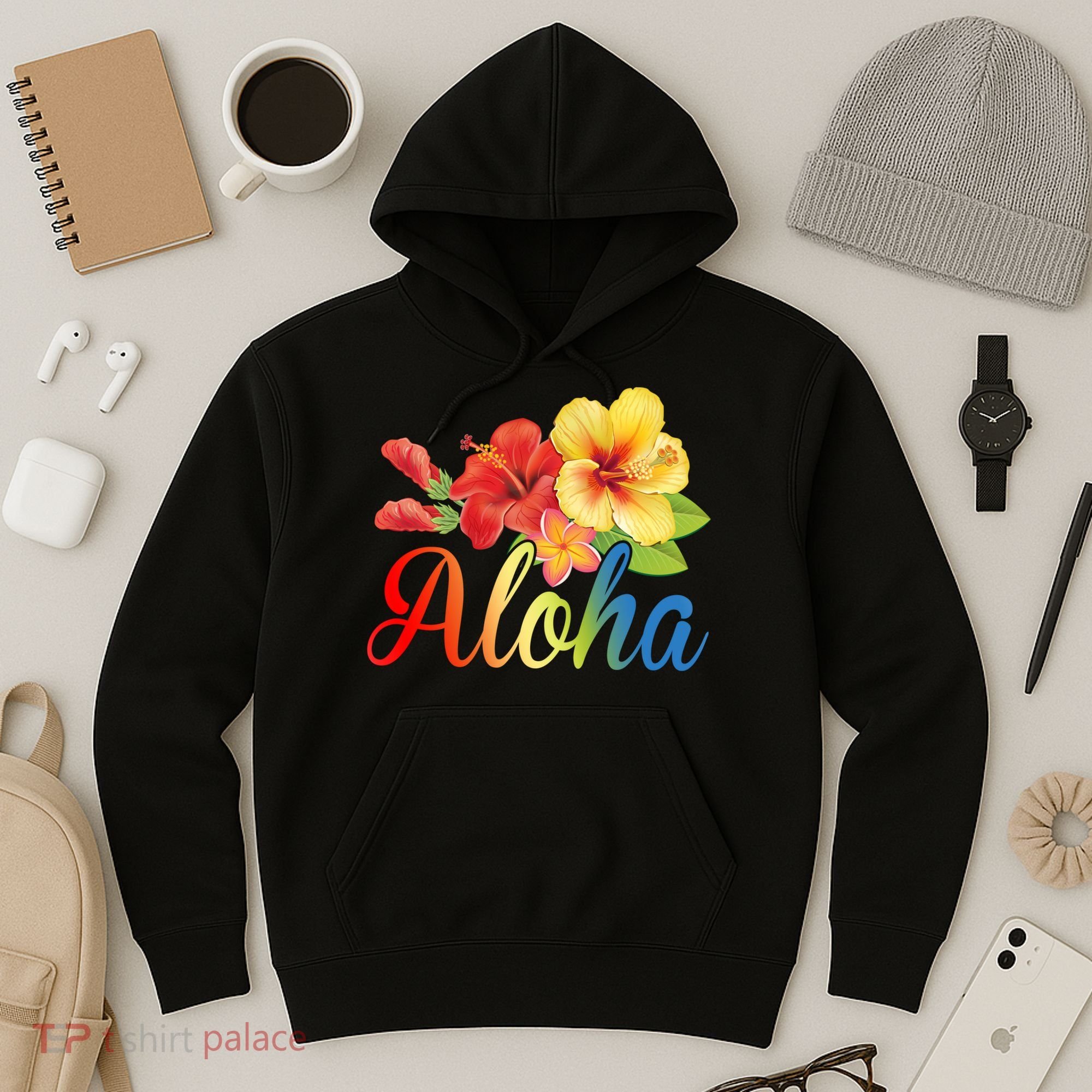 Aloha Floral Hawaiian Tropical Hoodie