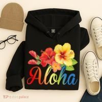 Aloha Floral Hawaiian Tropical Hoodie thumb 4
