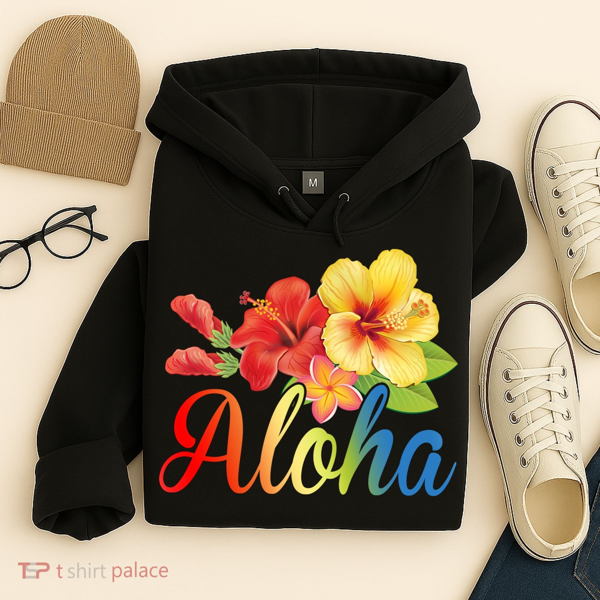 Aloha Floral Hawaiian Tropical Hoodie