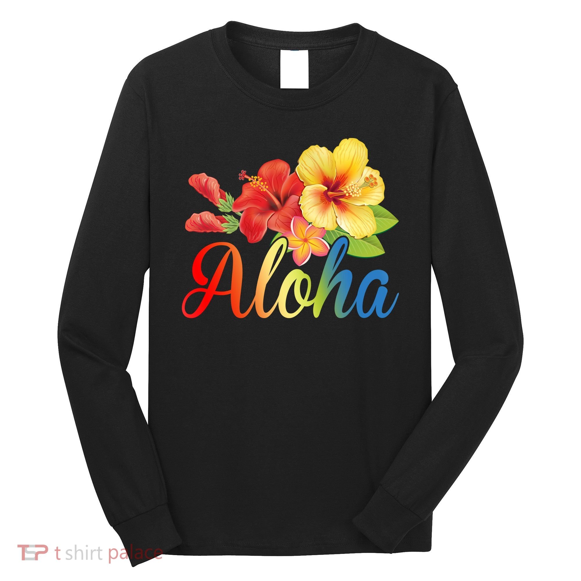 Aloha Floral Hawaiian Tropical Long Sleeve Shirt