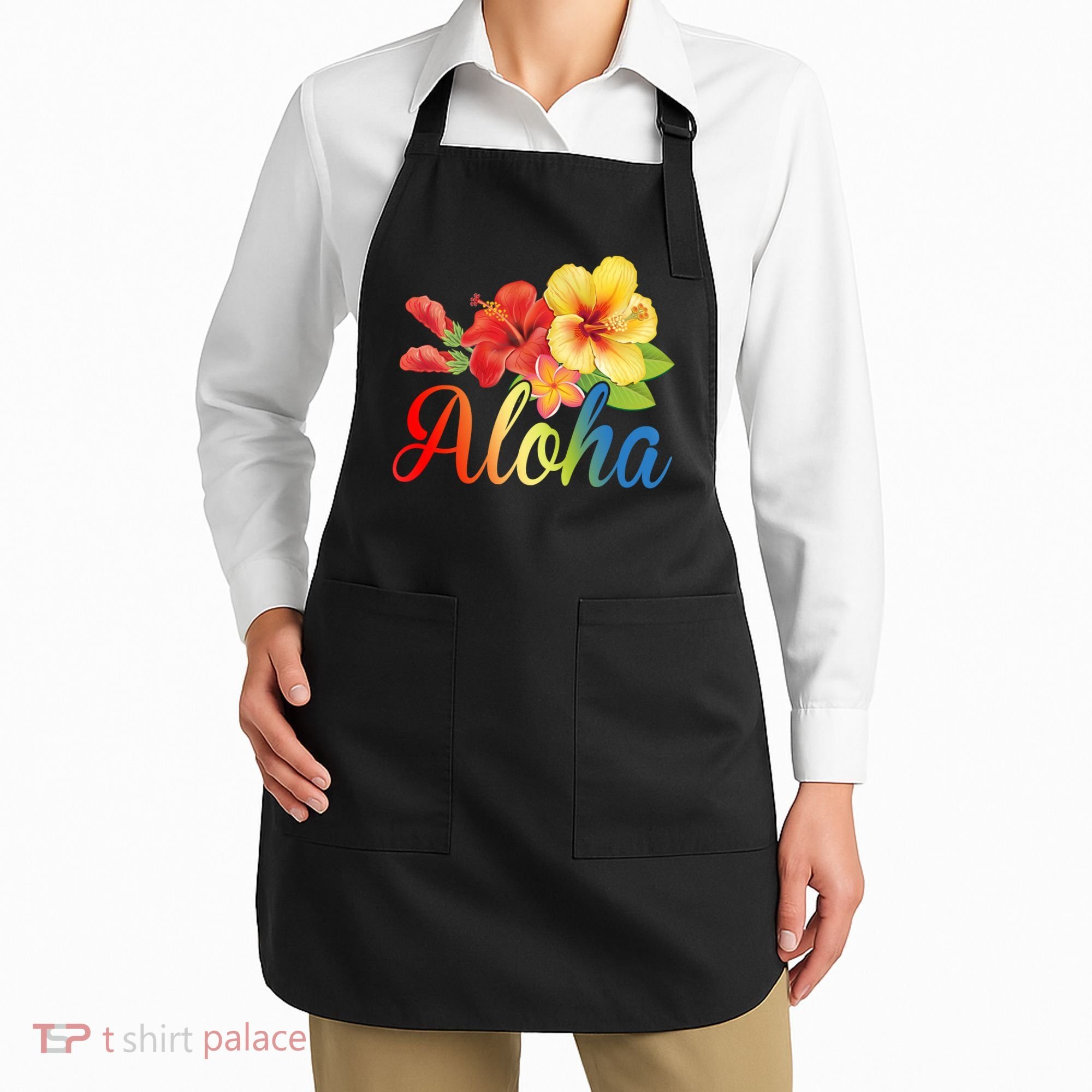 Aloha Floral Hawaiian Tropical Apron