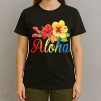 Aloha Floral Hawaiian Tropical T-Shirt thumb 4