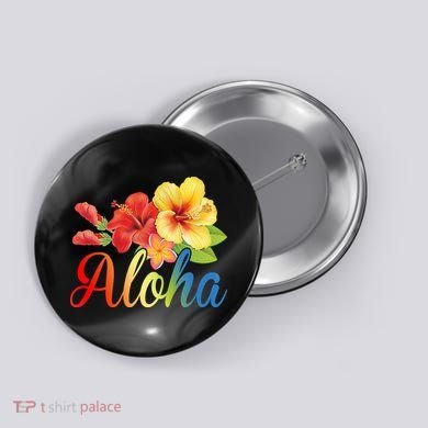 Aloha Floral Hawaiian Tropical Button