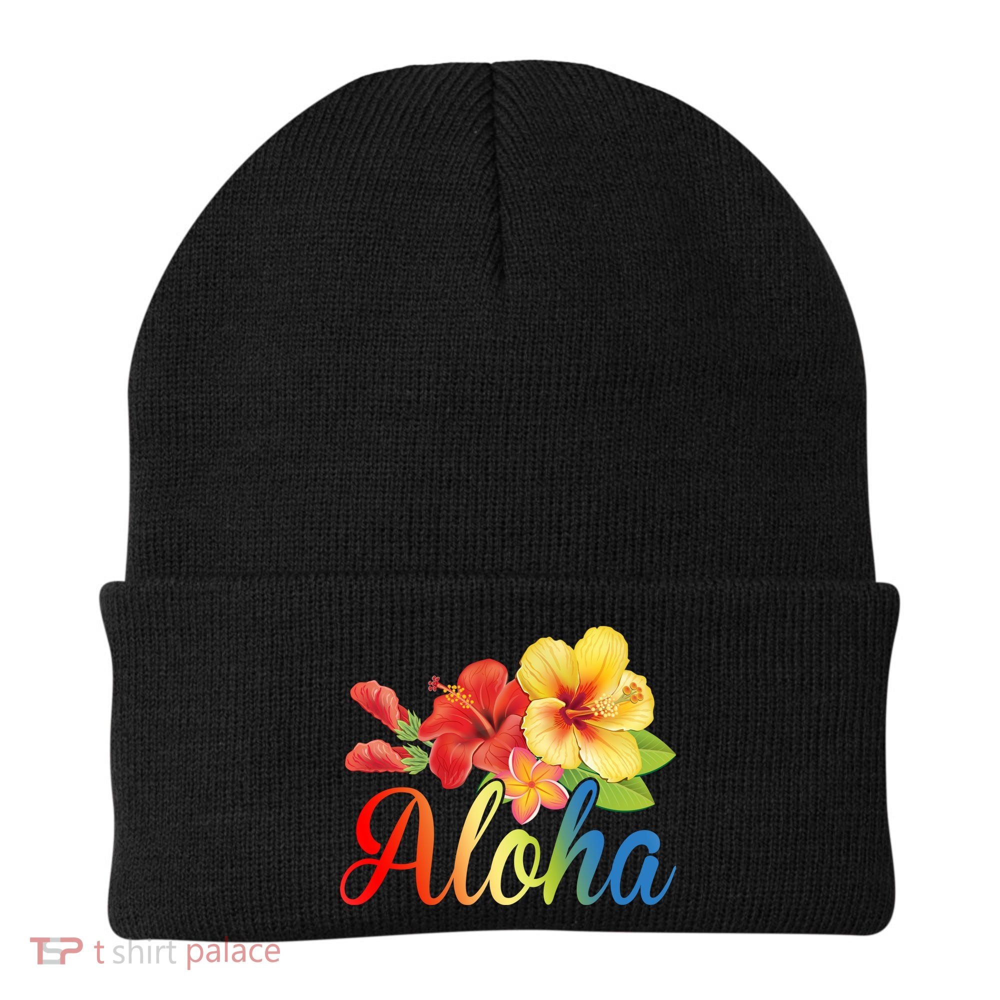 Aloha Floral Hawaiian Tropical Beanie