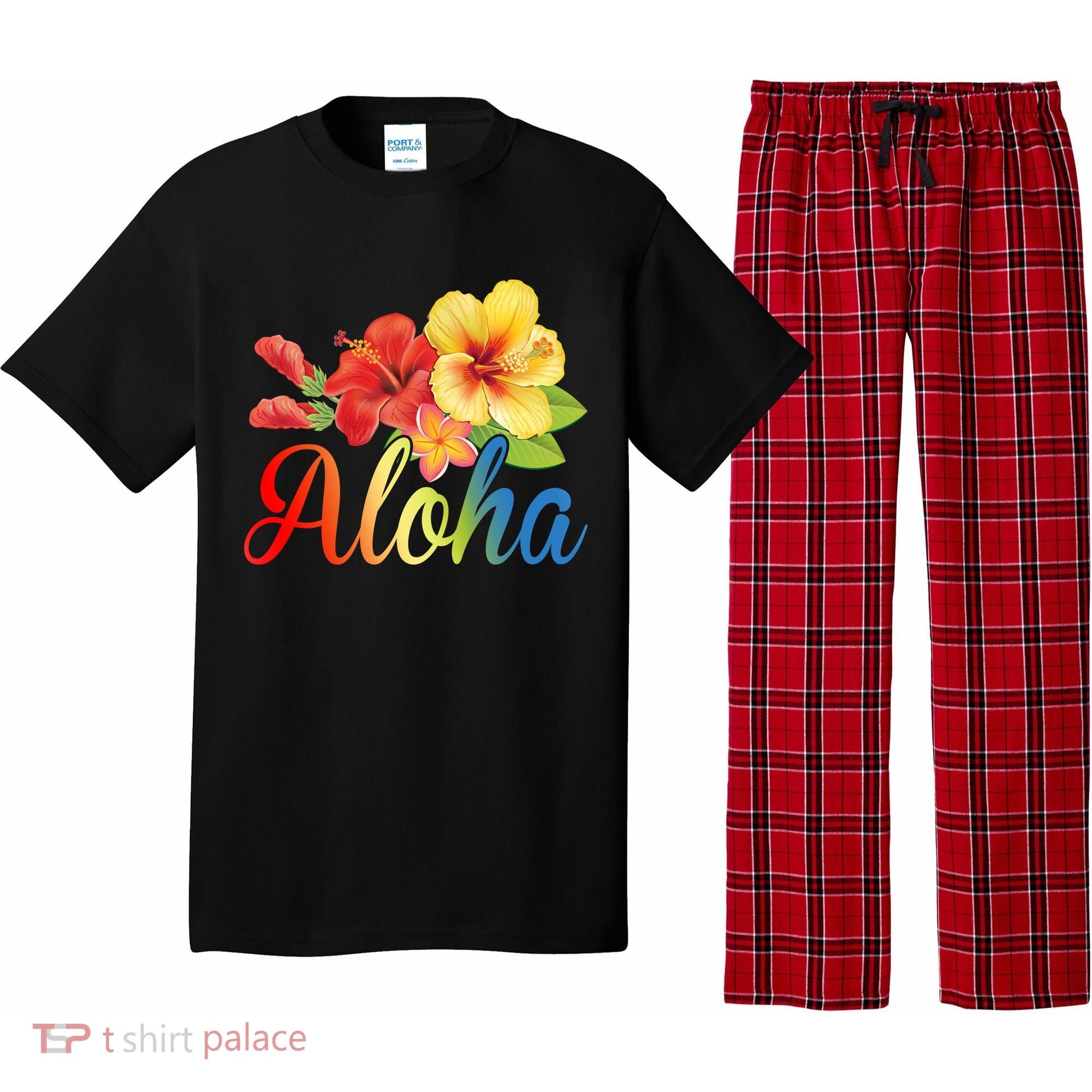 Aloha Floral Hawaiian Tropical Pajama Set