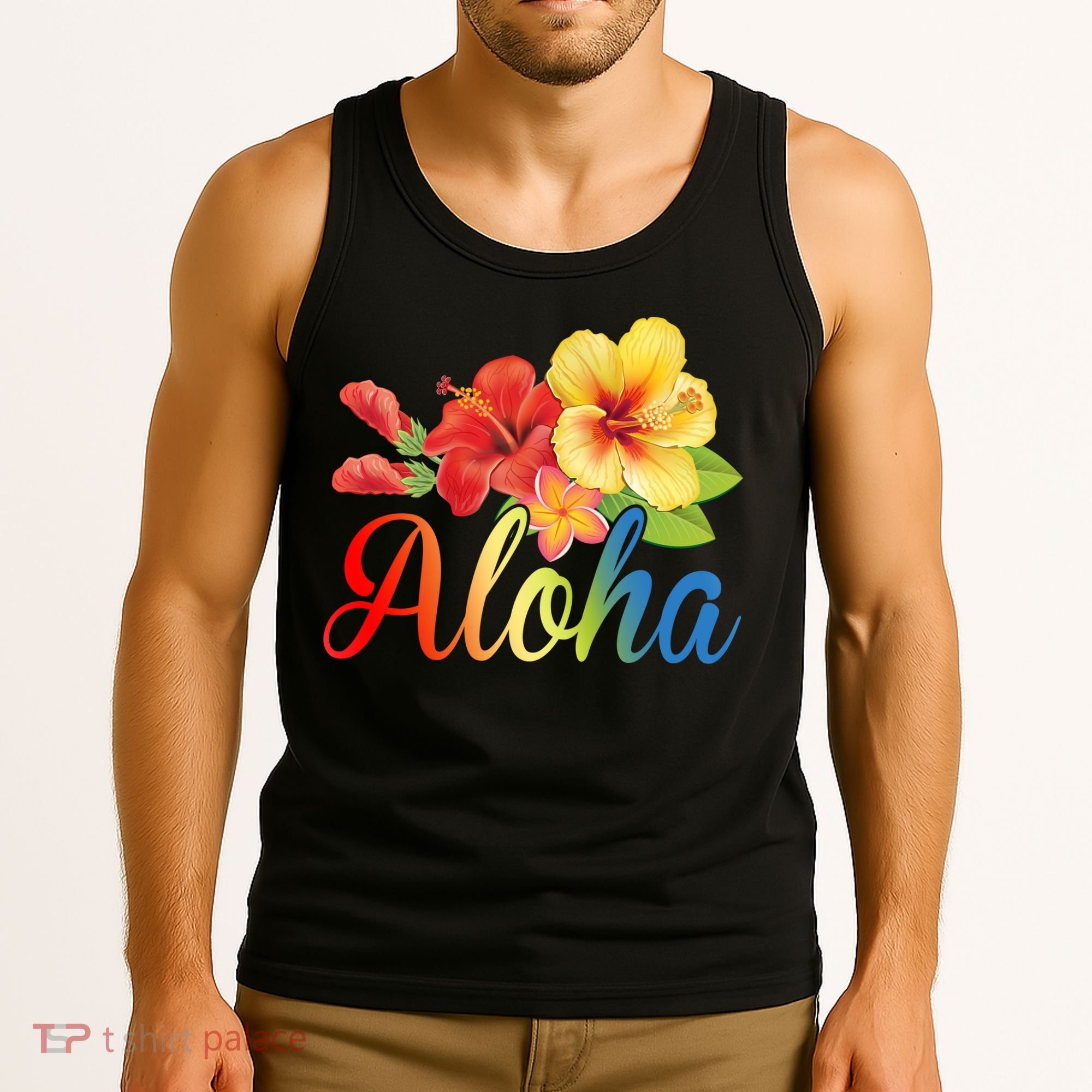 Aloha Floral Hawaiian Tropical Tank Top