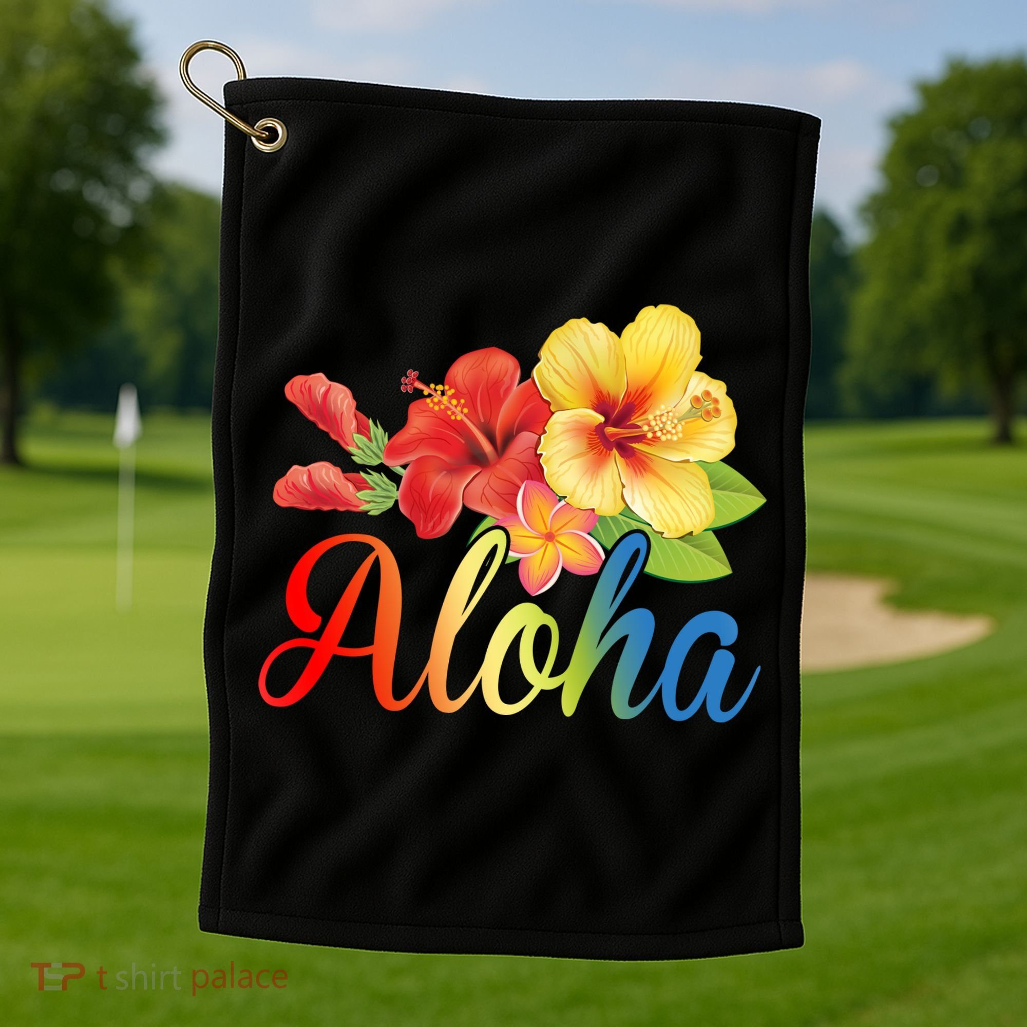 Aloha Floral Hawaiian Tropical Golf Towel