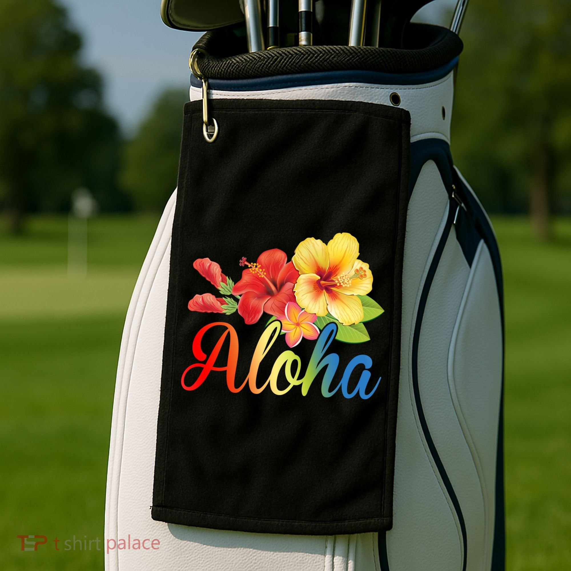 Aloha Floral Hawaiian Tropical Golf Towel