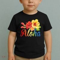 Aloha Floral Hawaiian Tropical Toddler T-Shirt thumb 2