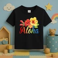 Aloha Floral Hawaiian Tropical Toddler T-Shirt thumb 3