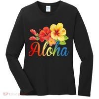 Aloha Floral Hawaiian Tropical Women's Long Sleeve Shirt thumb 0