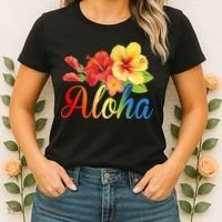 Aloha Floral Hawaiian Tropical Women's T-Shirt thumb 2