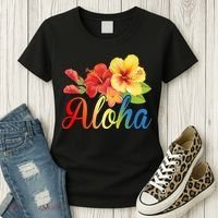 Aloha Floral Hawaiian Tropical Women's T-Shirt thumb 3