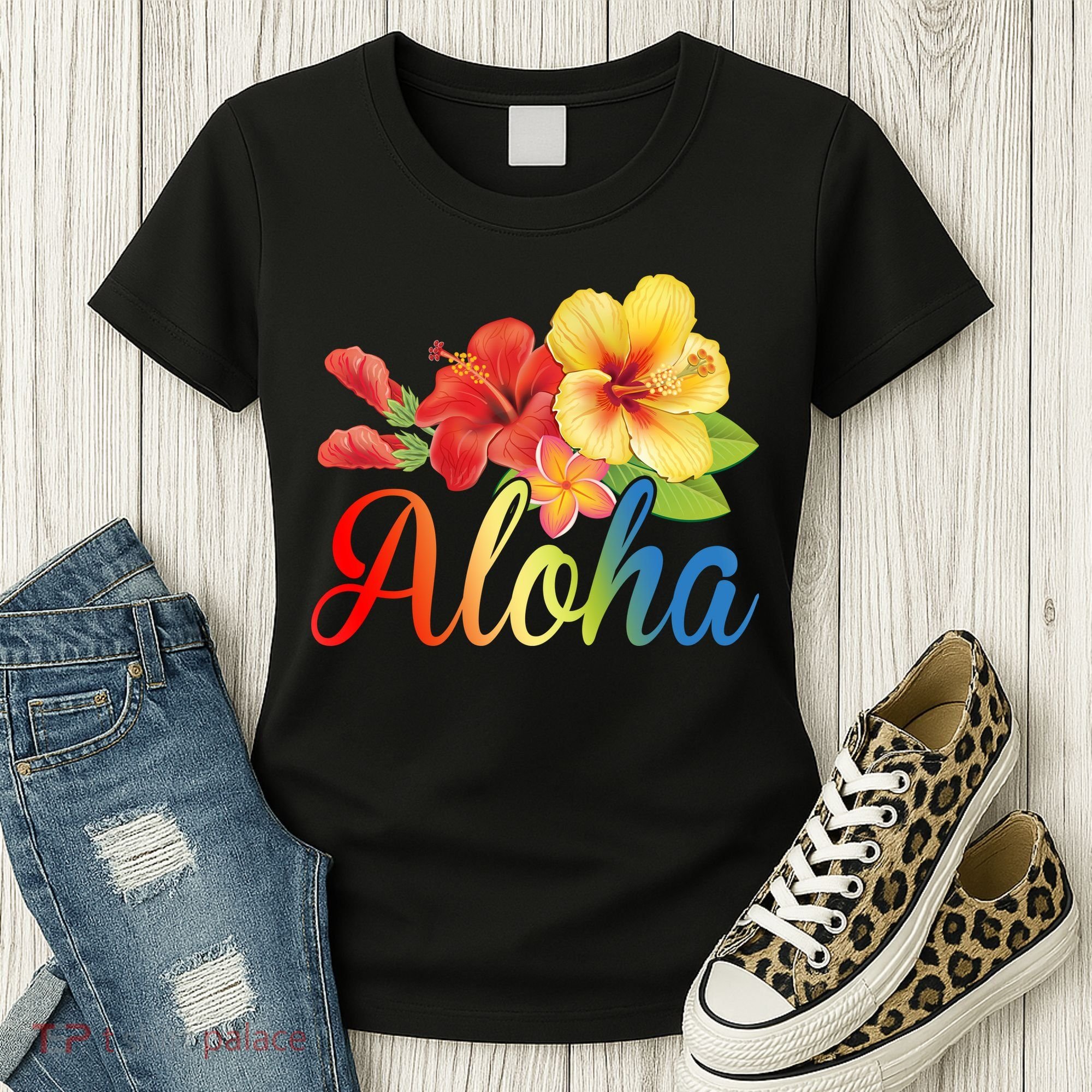 Aloha Floral Hawaiian Tropical Women's T-Shirt