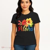 Aloha Floral Hawaiian Tropical Women's T-Shirt thumb 4
