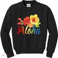 Aloha Floral Hawaiian Tropical Kids Sweatshirt thumb 0