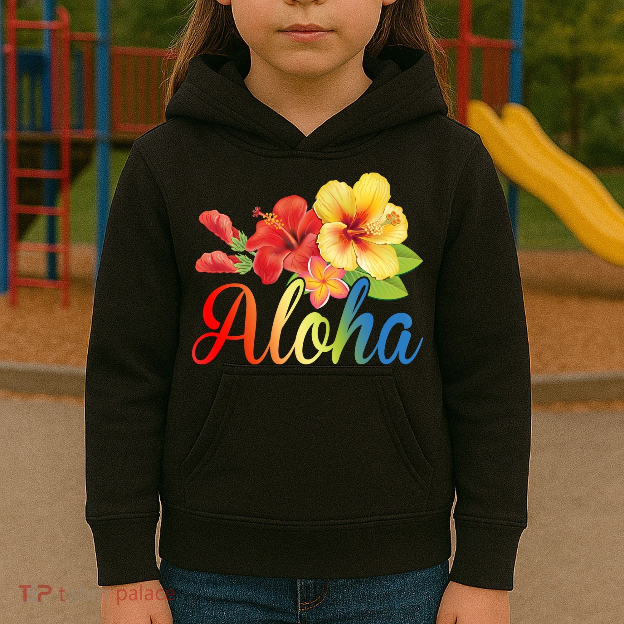 Aloha Floral Hawaiian Tropical Kids Hoodie