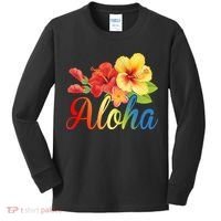 Aloha Floral Hawaiian Tropical Kids Long Sleeve Shirt thumb 0