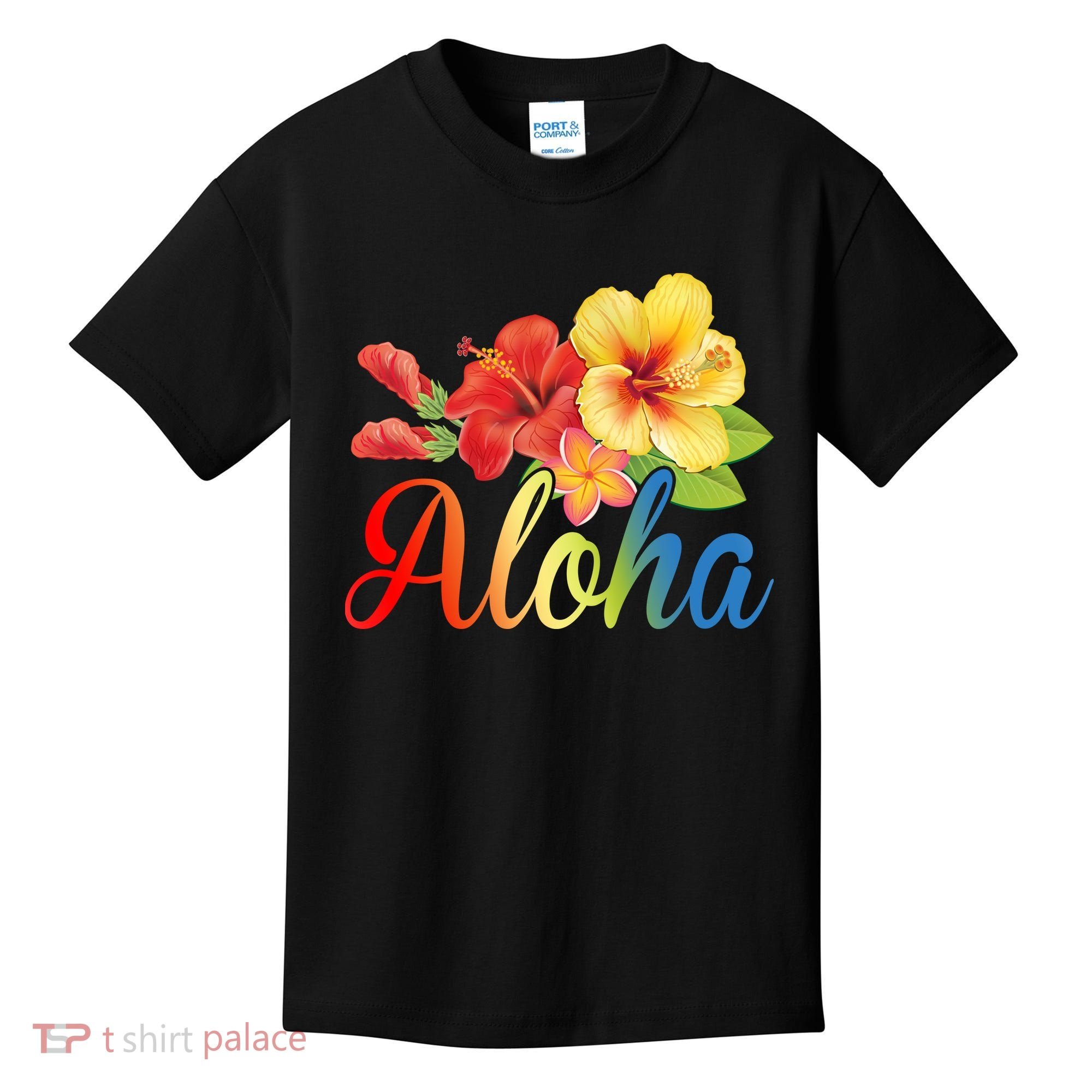 Aloha Floral Hawaiian Tropical Kids T-Shirt