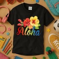 Aloha Floral Hawaiian Tropical Kids T-Shirt thumb 3