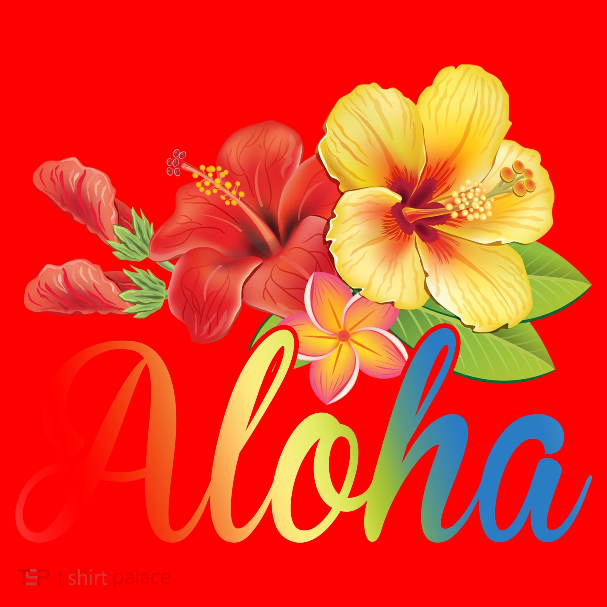 Aloha Floral Hawaiian Tropical Santa Hat