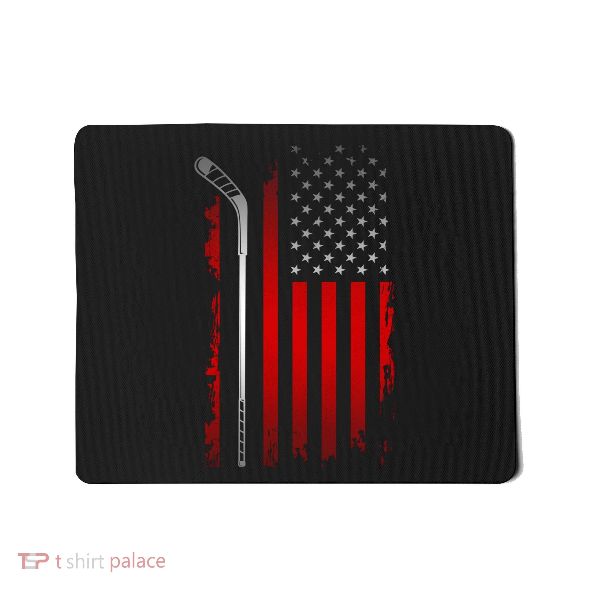 American Flag Hockey Apparel Gift Hockey Funny Gift Mousepad