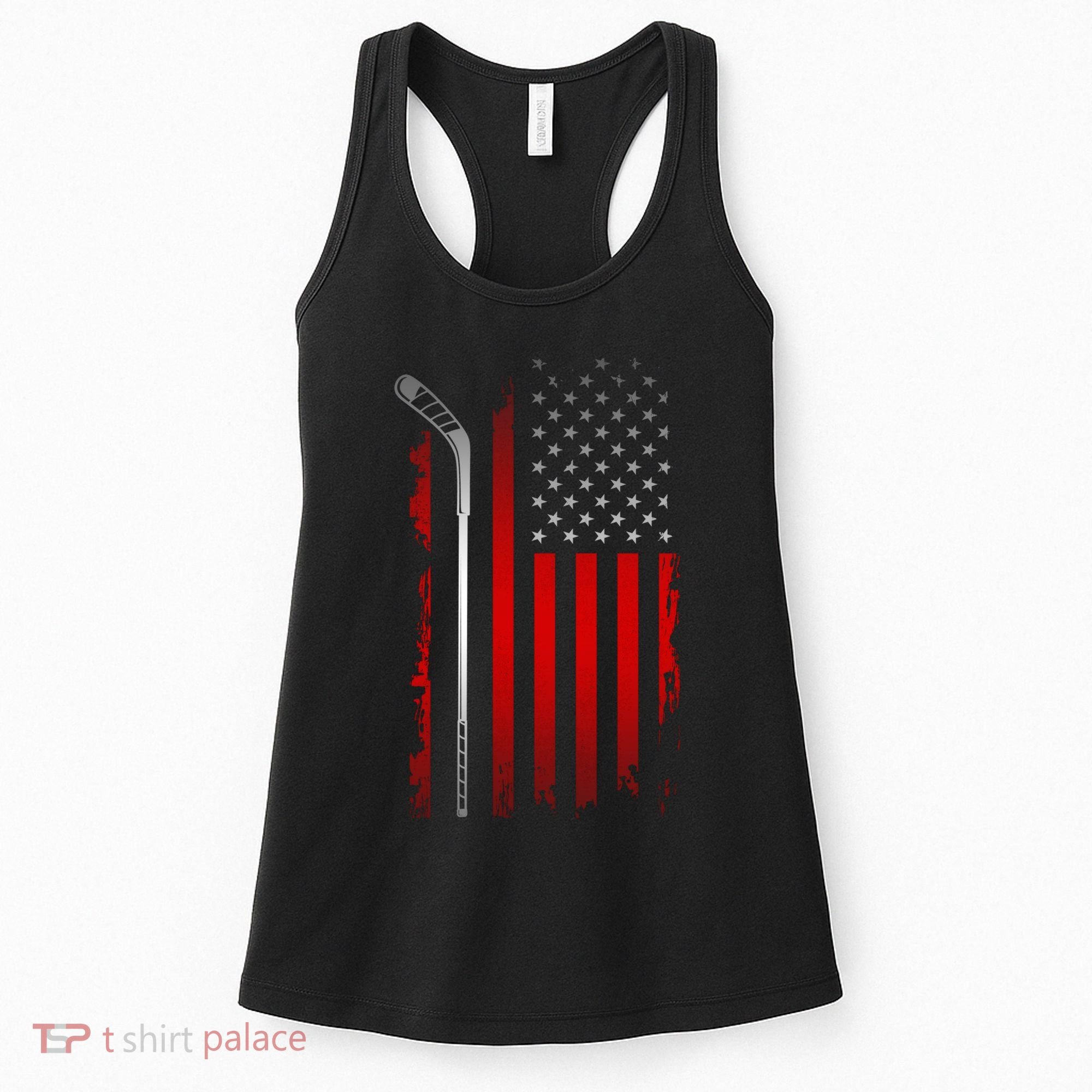American Flag Hockey Apparel Gift Hockey Funny Gift Women's Tank Top